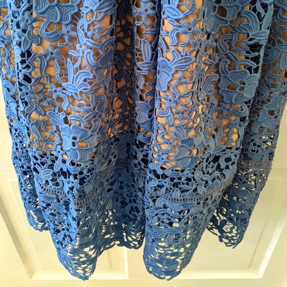 Warehouse Blue Lace Midi Dress - Picture 10 of 12